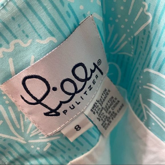 Lilly Pulitzer Vintage White Label Clam Shell Print Mint Square Neck Shift Dress - Picture 7 of 8